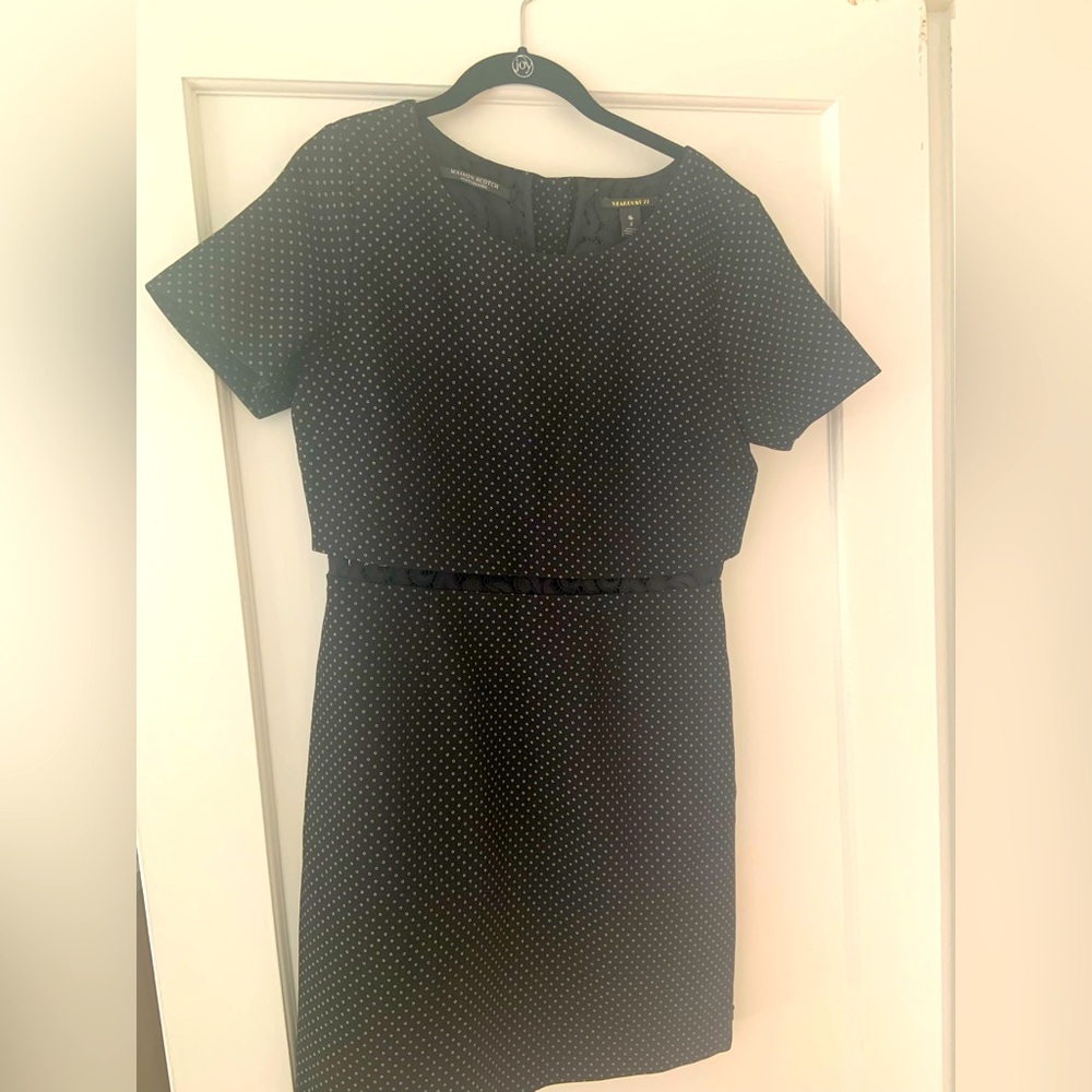 Scotch & Soda black printed dress with lace detail